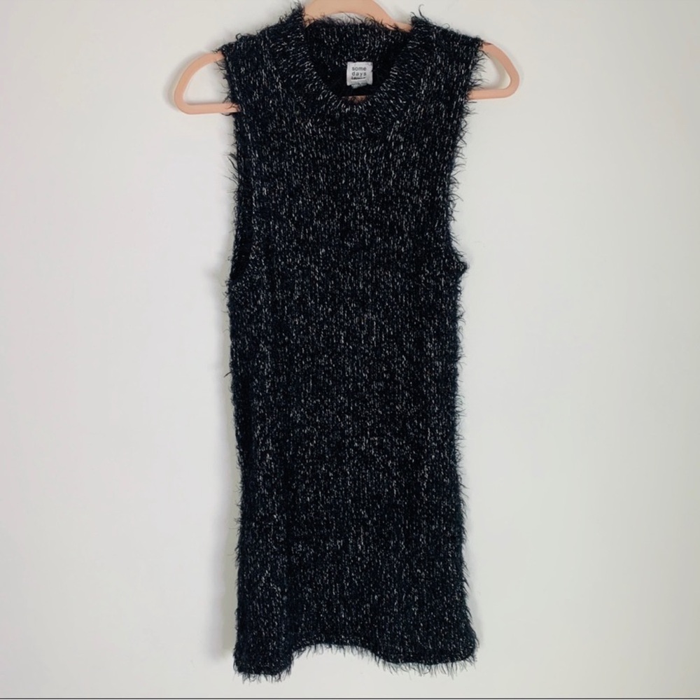 Some Days Lovin’ Black Fuzzy Mini Dress – Size S - Picture 6 of 7